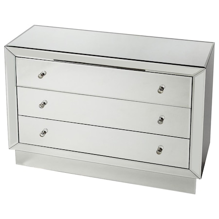 Gfancy Fixtures 33 x 42 x 16 in. Emma Clear Mirrored Chest GF3655189